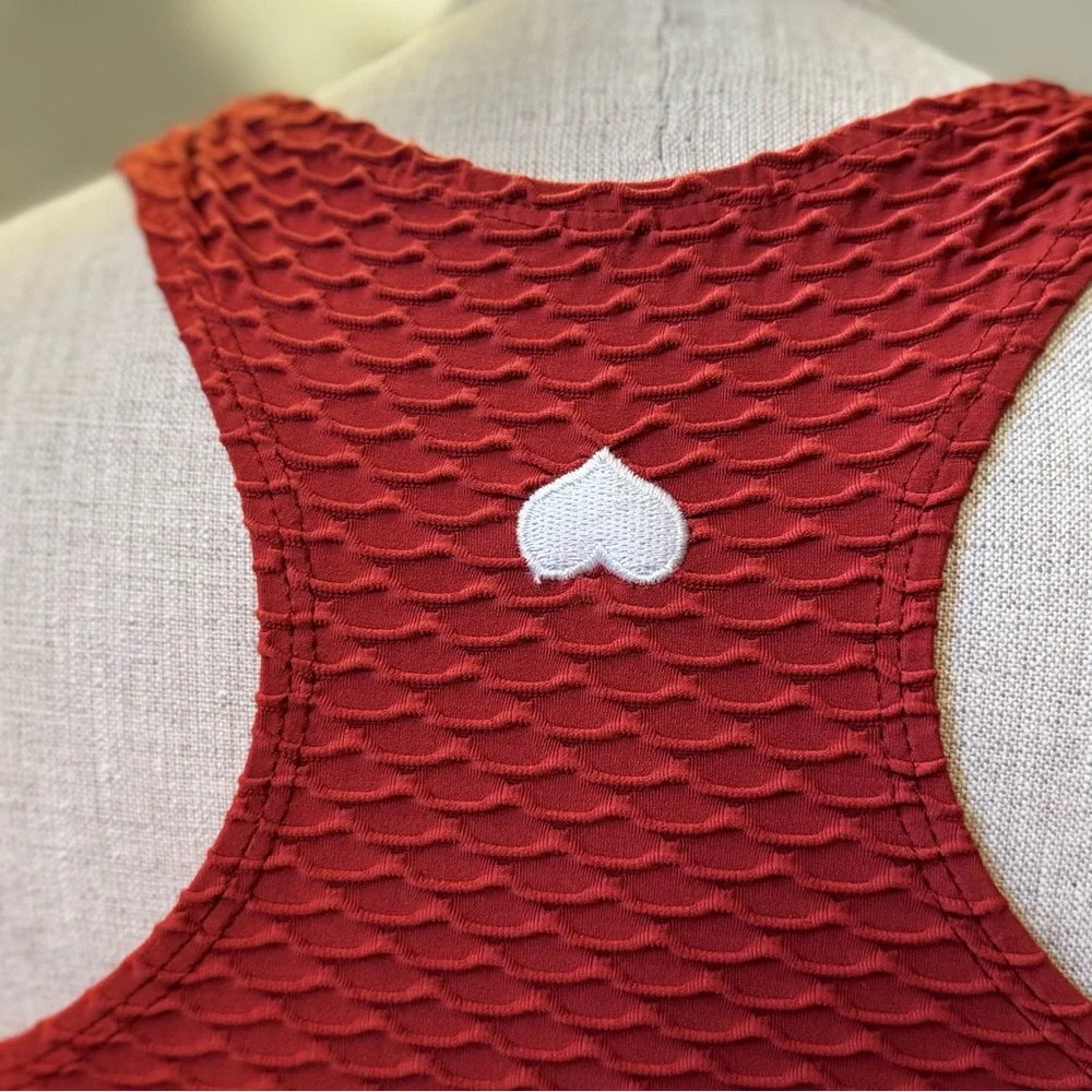 Booty by Brabants Croco Skin Scoop Top Crop Tank with Pads Supportive Orange OS - Picture 10 of 10